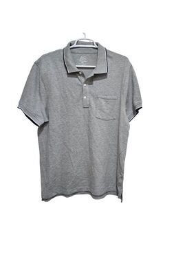 J.Crew Gray Stretch Pique Polo Shirt Mens Large Pocket